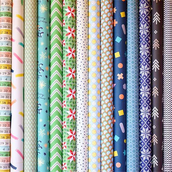Rolls of wrapping paper